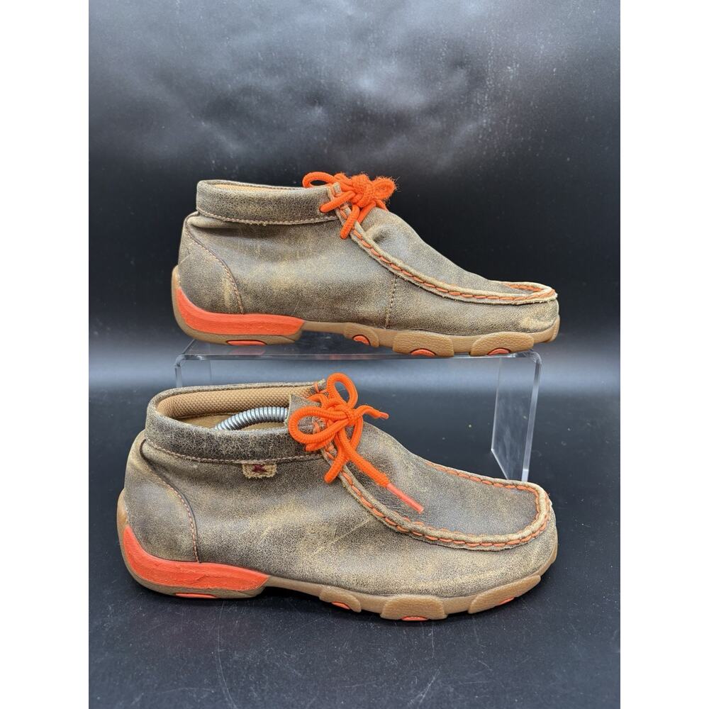 Twisted X Chukka Boots Youth Kids Size 3.5 Brown Leather Orange Lace Up YDM0006